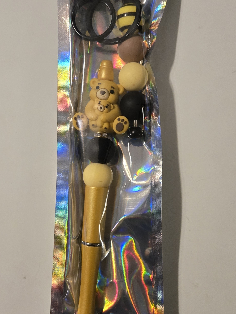 Yellow Bear Themed Keychain/Pin - Cute Bear Design
